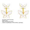1 Pair Women White Butterfly Stud Earrings Hypoallergenic Lightweight Dual Butterflies Girls Metal Earrings Fashion Jewelry Accessories
