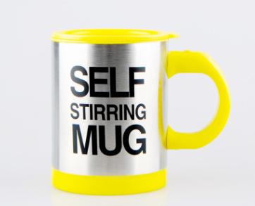 14oz 400ml doppelwandiger Edelstahl-Milchbecher mit Deckel und Griff für Kinder und Erwachsene, Kaffeebecher, automatischer Selbstmischbecher