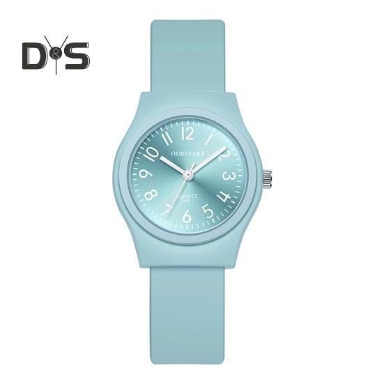 

Женские часы с круглым циферблатом ярких цветов, силиконовый ремешок, кварцевый механизм, повседневные наручные часы для девочек, модные украшения, подарок на день рождения синий