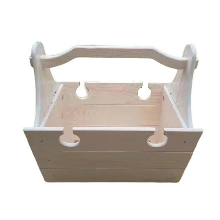 

Wooden Folding Picnic Table With Carrying Basket For Outdoor Dining And Storage Wood Grain