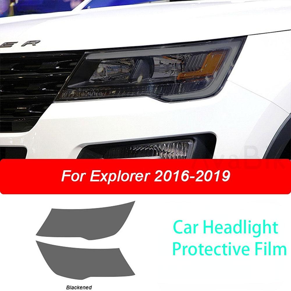 PPF Car Headlight Protective Film Front Light Transparent Blackened TPU Sticker for Ford Explorer 2016-On U502 U625 Accessories