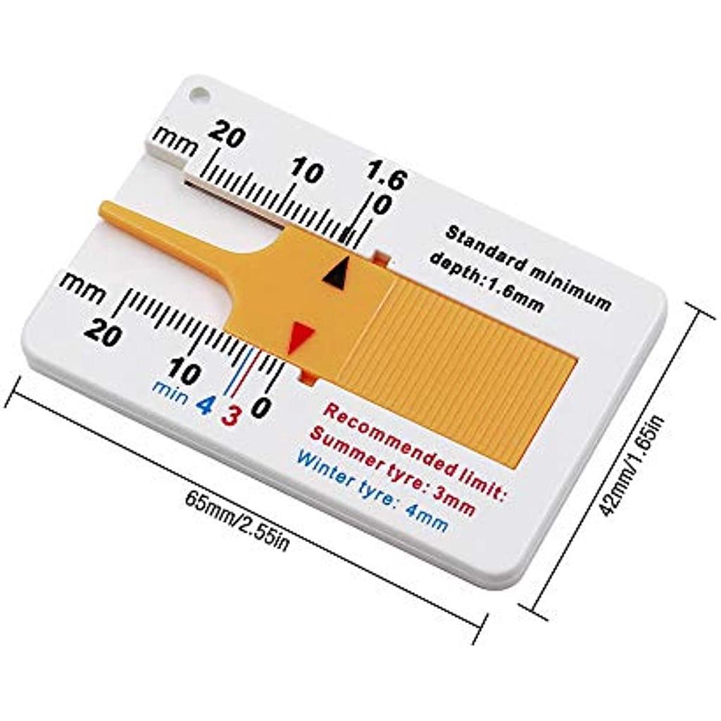 Tyre Tread Depth Gauge Plastic Tyre Tread Depth Gauge Tyre Tread Depth Gauge 0-20 Mm Depth Meter Vernier Depth Caliper Measure Tool Tyre Tread Depth