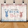 8x6ft Gender Reveal Backdrop Pink Blue Little Buck Doe Baby Shower Props