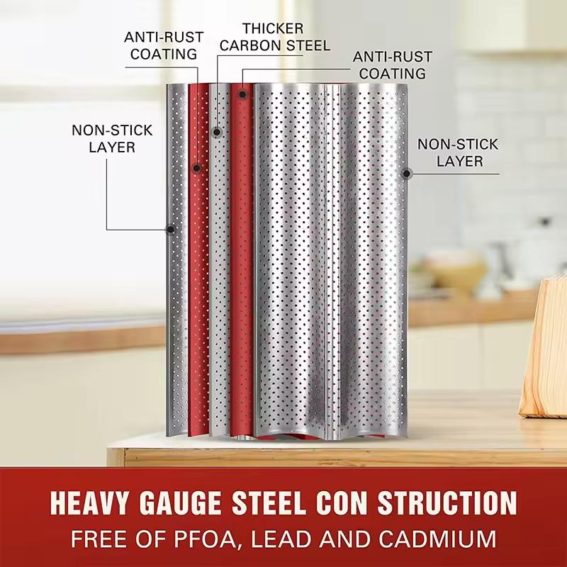 2/4 Wave Perforated French Bread Baking Pan Carbon Steel Baguette Pan French Bread Nonstick Loaves Loaf Cake Mold Baking Tools