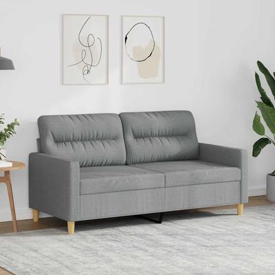 Vidaxl 2-Seater Sofa, Light Grey, 140 Cm, Upholstered In Fabric