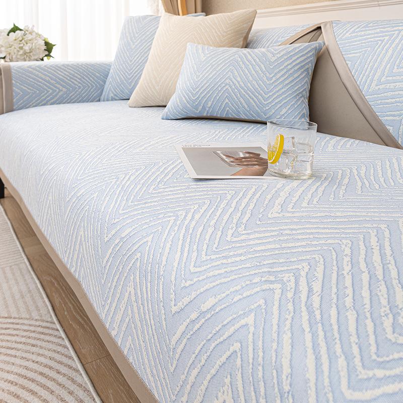 Summer Sofa Cushion Simple Modern Cool Ice Silk Summer Mat Non-Slip Cushion Ice Pad Dirt-Proof Cover Cover Cloth Thickened