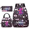 3Pcs/set Cartoon Kpop Printed Backpack Handbag Pencil Case for Teenger Student Girl Boy Schoolbag Bookbag Large Capacity Travel Bag Kid Gift