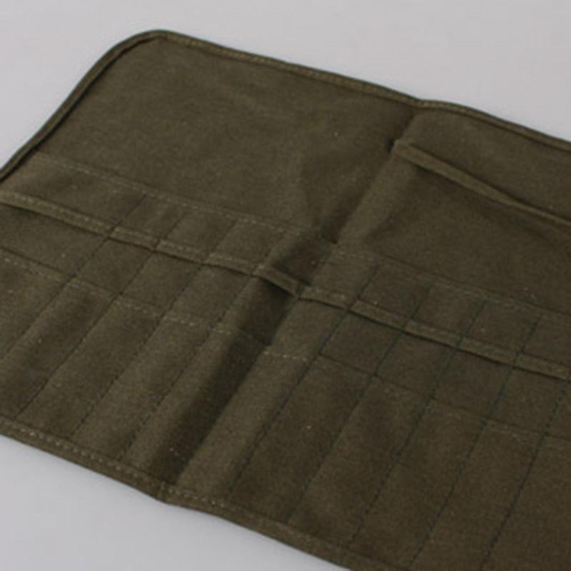 Pen Roll Durable Canvas Brush Bag Artist Draw Pen Watercolor Wrap Oil Paint Brush Cases Holder Portable Storage Box Stationery