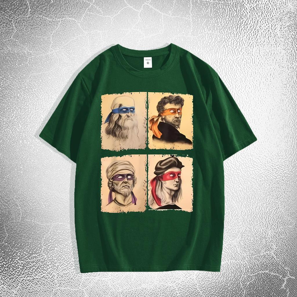 Men's Oversized Renaissance Artist Graphic Print Casual T-shirt