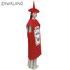 Zawaland Rød Tomat Lækker Ketchup Kostume Voksen Dreng Pige Sjov Udklædning Dragt Gul Sennep Halloween Cosplay Festtøj