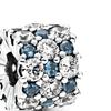 Pandora Transparenter Anhänger aus 925er Silber mit blauem funkelndem Charme für Damen 798487C02