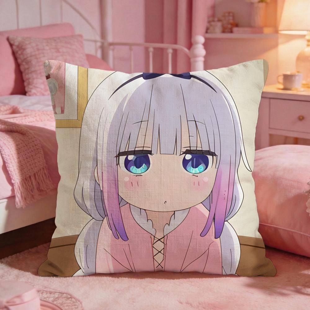 Miss Kobayashis DDragon Maids Cushion Cover Premium Comfort Reversible Pillow CoveTwo In One Design For Any Room  Car Interior