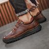 Men's Leather Casual Shoes Handmade  Soft  Working Shoes Leather Ankle Boots Large Size Driving Moccasins Shoes