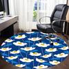 1PC Floral Pattern Office Round Area Rug, Mat Suitable For Office, Under Office Chairs Bedroom Living Room Home Decor, Room Deco