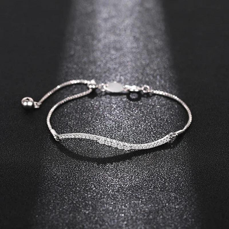 Huitan Fashion Luxury Bracelets for Women Wedding Ceremony Accessories with Brilliant Cubic Zirconia Gorgeous Jewelry for Female