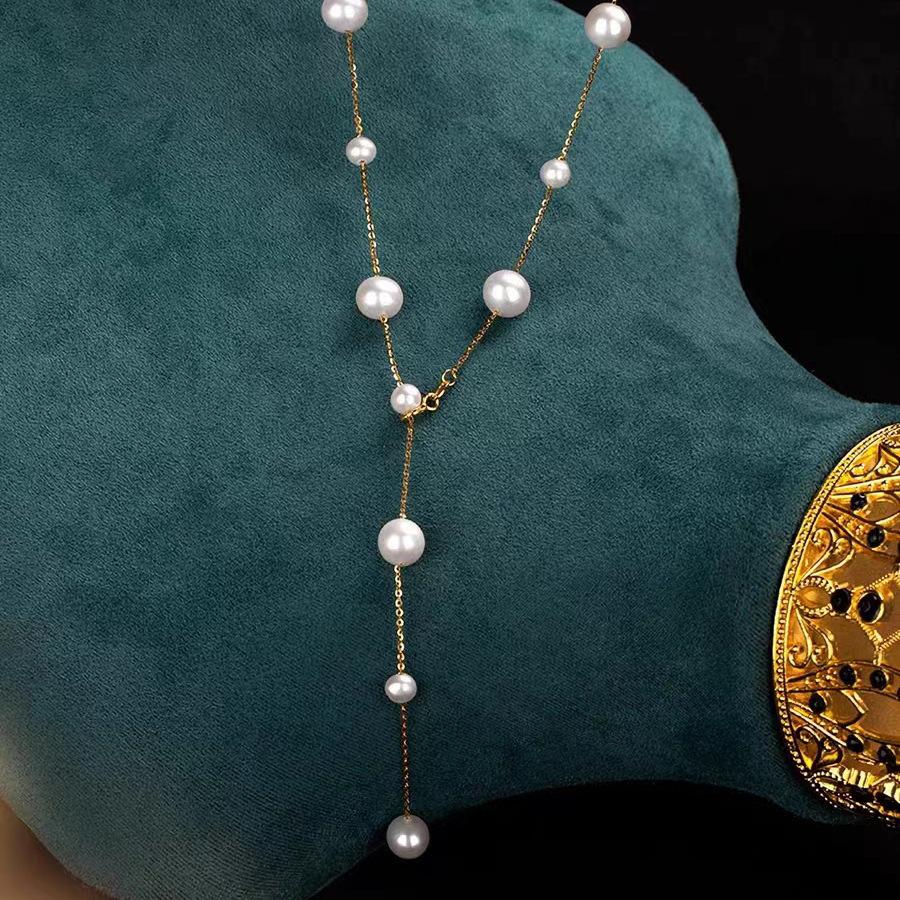 Long pearl necklace women's fragrance soft niche high-end design sense new stacked wear versatile collarbone chain accessories personality