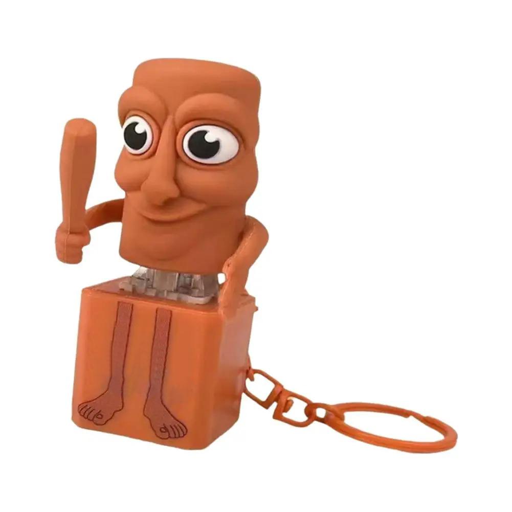 2025 Neu Tung Tung Tung Holz Strichmännchen Knopf Schlüsselanhänger mit Leuchtendem Sound Schlüsselanhänger Anhänger Anime Peripherie Dekor Geschenke