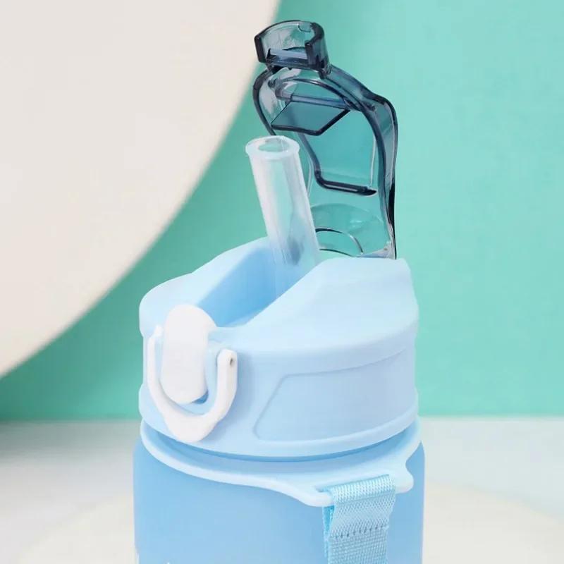 750ML KPop Demon Hunters HUNTR/X Rumi Mira Zoey Jinu Gradient Color Water Cup Child Straw Drinking Bottle Saja Boys Tiger Gift
