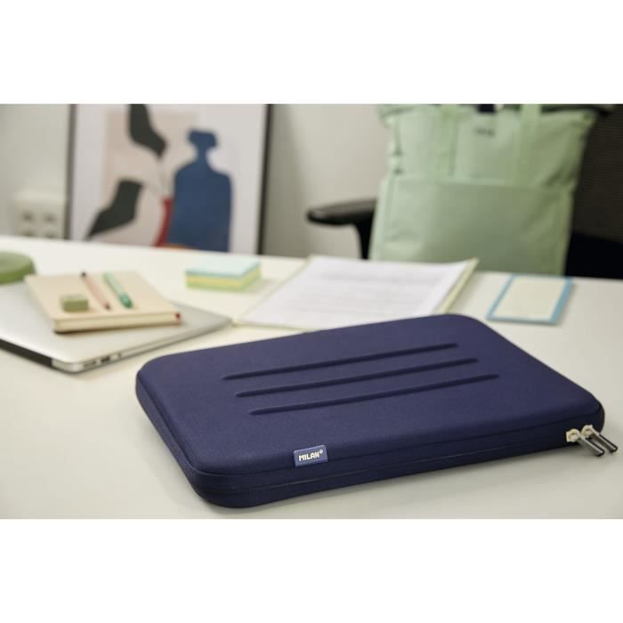 Housse pour ordinateur portable - MILAN - 1918 - Bleu marine - Semi-rigide - 14 pouces