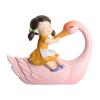 Decorative Wall Switch Decal 3D Resin Stickers, Fairy Tale Girl on Swan Decor, Sticker Peel & Stick Light for Kids Bedroom Nursery Home Decor