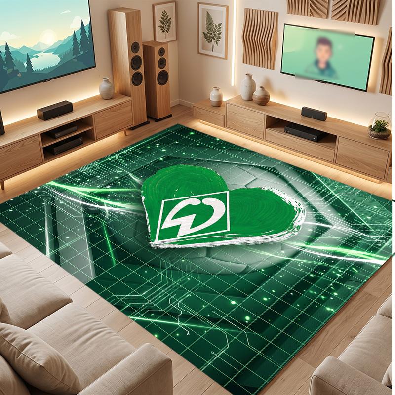 Tappeto in Velluto di Cristallo con Stampa Calcio Werder Bremen, Comodo Assorbente d'Acqua Antiscivolo Tappeto per Pavimenti Interni