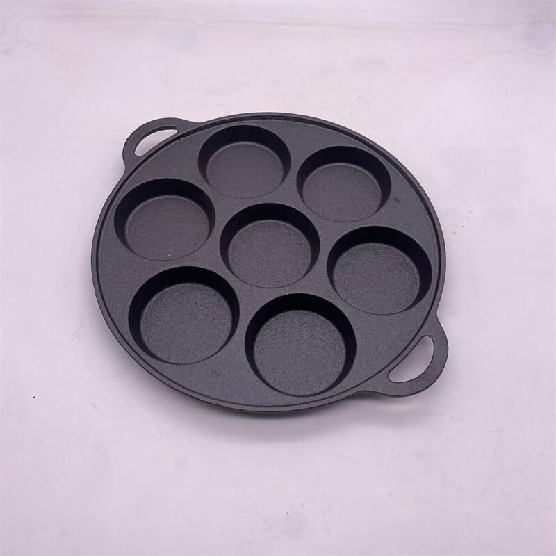 ZISIZ 7-Hole Cast Iron Burger Pan
