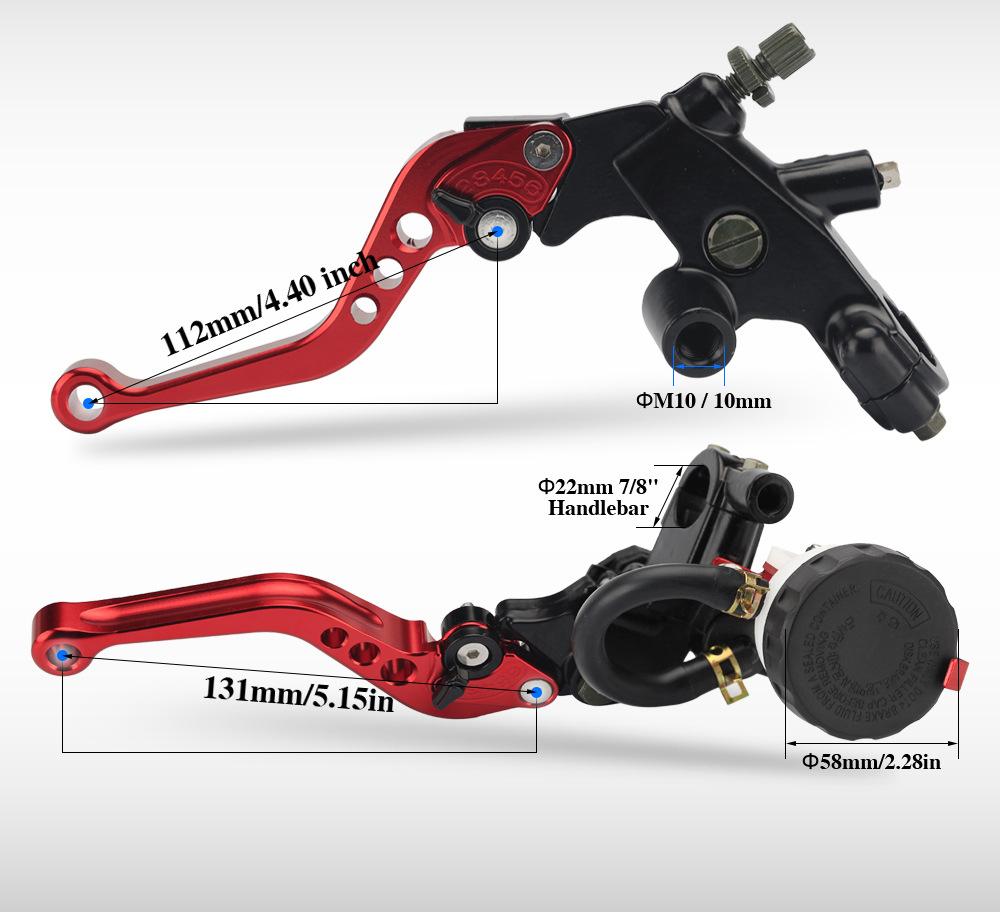 7/8inch 22mm Motorcycle Brake Clutch Lever Universal for 100-300CC Pitbike Street Bike Dirtbike Scooter Bike CNC Adjust Lever