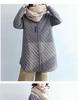 Diamond Quilted Chinese Style Women's Mid-Length Cotton Jacket - Retro, Simple, and Versatile