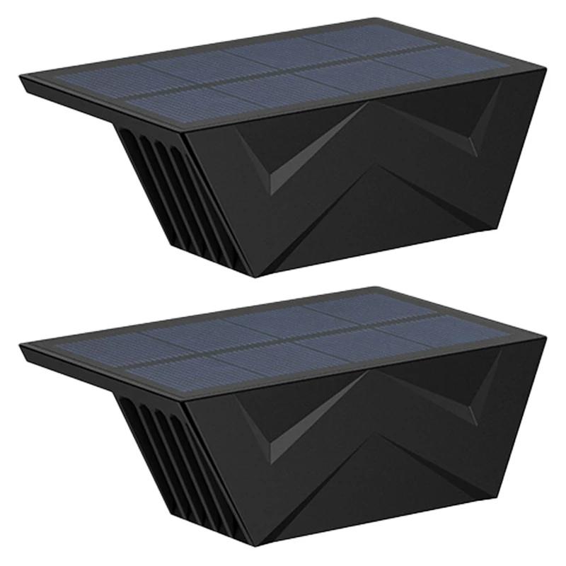 

YH0626-2LED 2PCS Convex Mirror 7-Shape Solar Powered Lamps Warm Light for Patio,Yard,Garden A