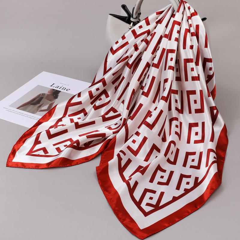 90 Square Scarves, Silk Scarves, Women's New Spring and Summer High-end Sense Versatile, Thin Scarves, Shawls Outside