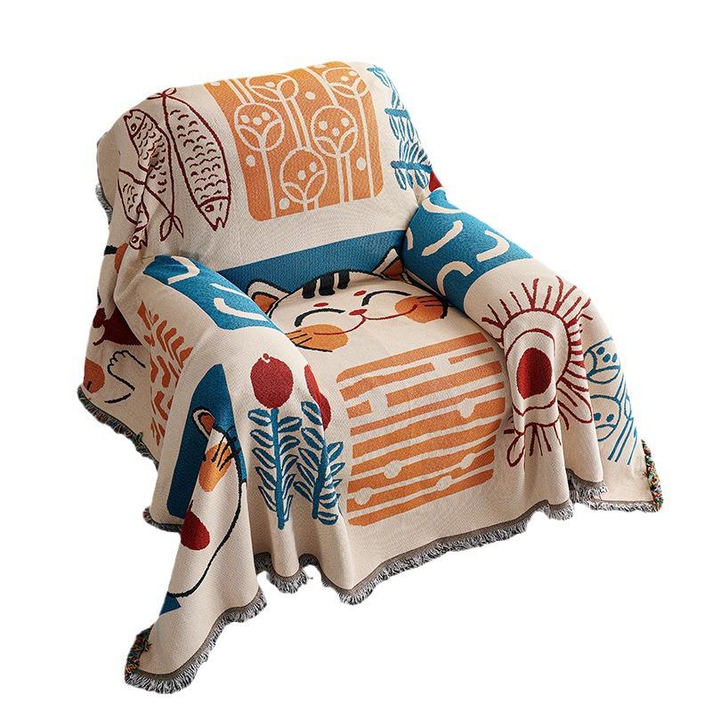 Luxury Lucky Cat Recliner Cover: Non-Slip, Double-Sided, All-Season Backrest and Cushion Protector