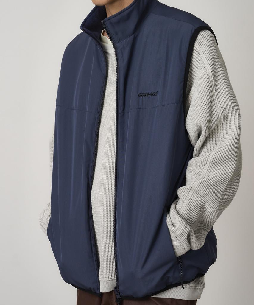 Gramicci Thermal Reversible Fleece Vest Navy