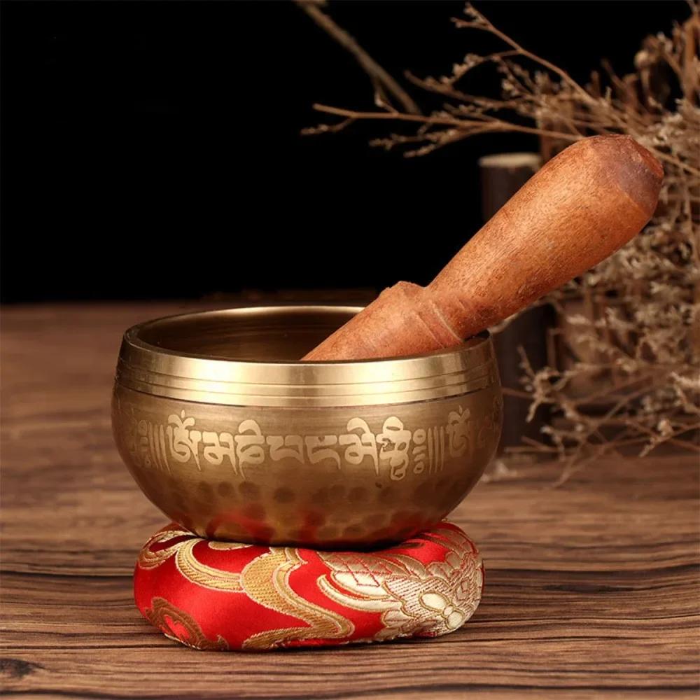 Nepal Handmade Buddha Sound Bowl Tibetan Singing Bowl Set Yoga Meditation Chanting Singing Bowl Music Yoga Copper Sound Therapy
