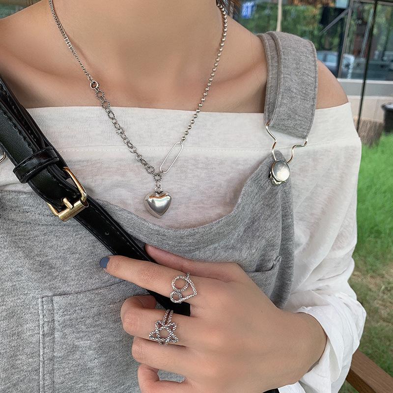 925 Fashionable Sterling Silver Womens Ring With Hollow Heart And Star Design For Styles Trendy