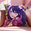 Anime O-Oshi No Ko Cushion Cover Breathable Linen Pillowcase Summer Odorless Eco-Friendly Invisible Zipper Washable