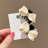 2pcs Fashion Rice White Double Sided Bow Small Grip Clip for Women Party Hair Additions