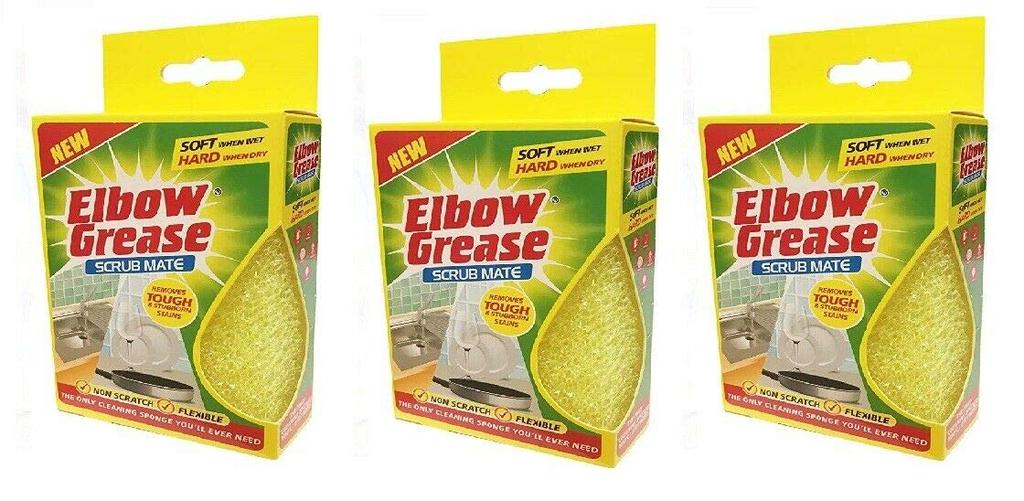 Elbow Grease Scrub Mate Pack of 3 Yellow