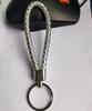 Woven Leather Cord Metal Keychain Pendant