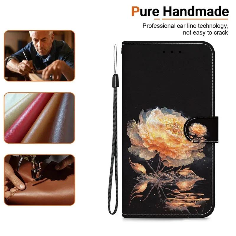 Etui PU X7A Do Honor X7a Etui Portfelowe Do Huawei Honor X 7a x7 Malowane Etui Honor X6a X6 X5 Plus Skórzane Pokrowce Książkowe Coque Muszle
