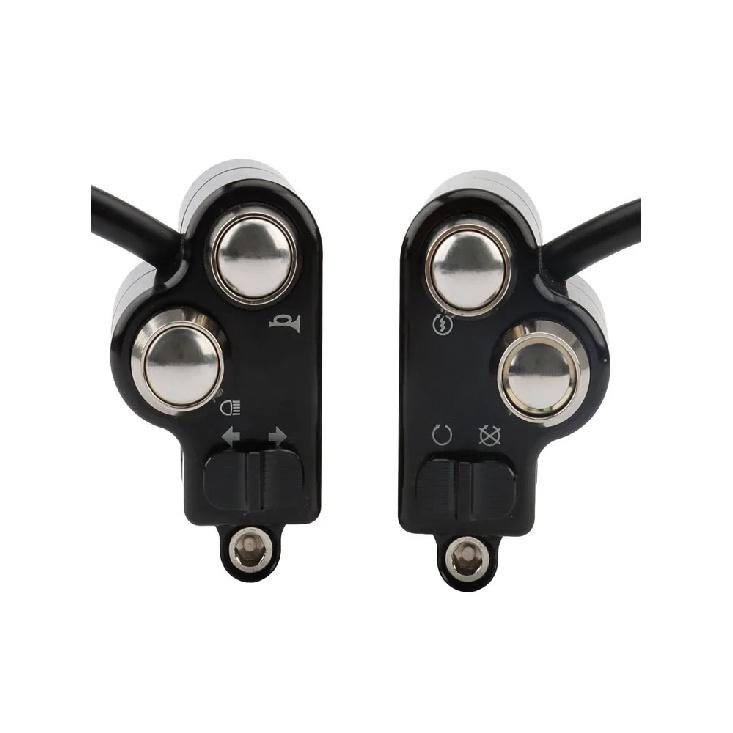 Motorcycle 7/8" 22mm Handlebar Control Switch For Harley Honda Kawasaki Suzuki Horn Turn Signal Start Switch Push Button Switch