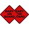 2pcs Reflective Car Sticker Baby on Board High Intensity Reflective Sticker for Car Waterproof Safety Warning Auto Bumper Window Sticker Kids on