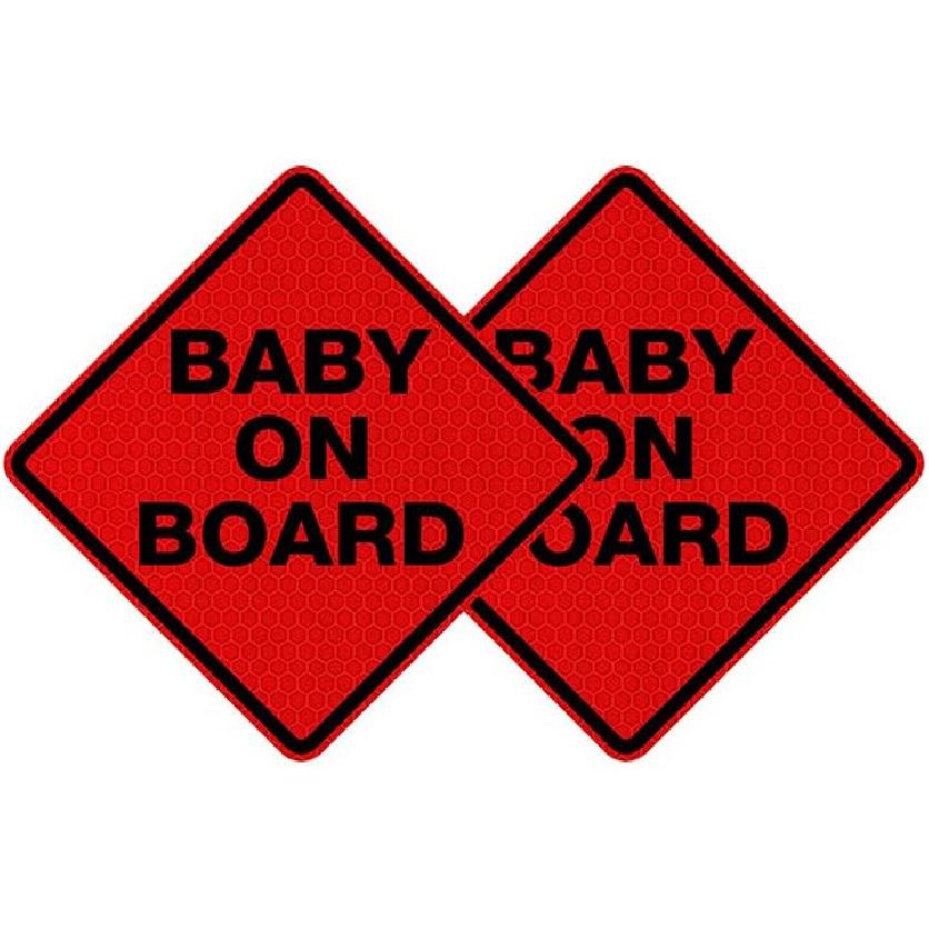 2pcs Reflective Car Sticker Baby on Board High Intensity Reflective Sticker for Car Waterproof Safety Warning Auto Bumper Window Sticker Kids on