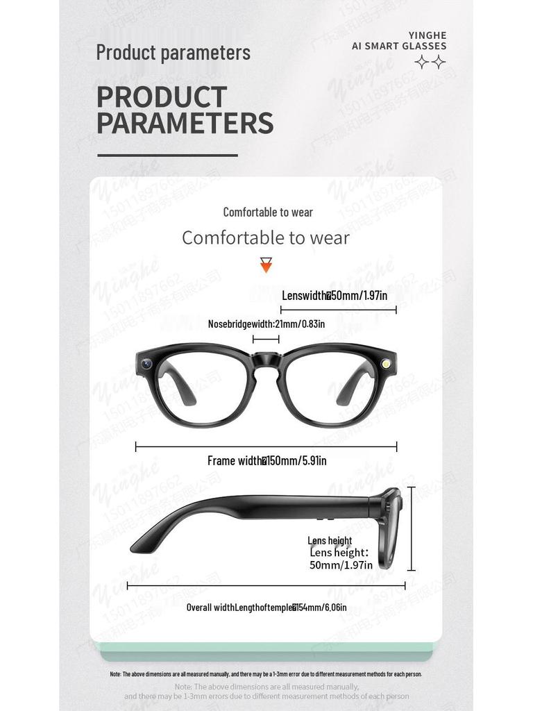 Smart AI Bluetooth Glasses: HD Camera, Music, Calls & Translation