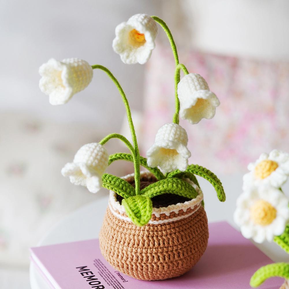Niedliches Häkel-Starterset für Blumen Kreatives Handgemachtes Strickset für Blumen Nähmaterialpaket für Blumen DIY Strickzubehör