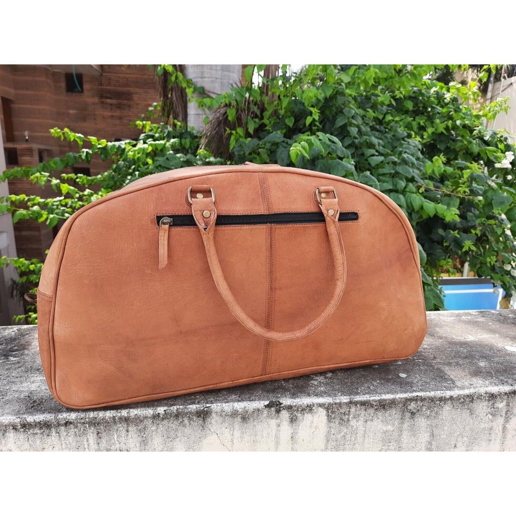 Men's Perfectly Crafted Goat Leather Tote Luggage Travel Vintage Duffel Gym Bag