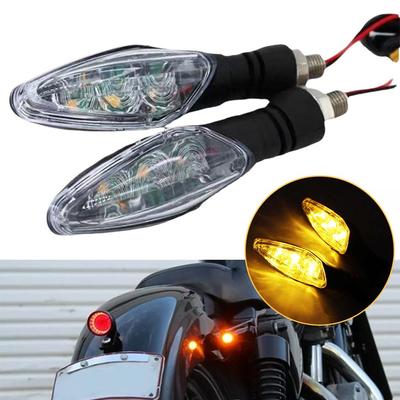 2Pcs Motorcycle Turn Signal Light Amber Blinker Indicator Scooter Lamp Tail Warning Running Rear Lights Lighting Water N6R4