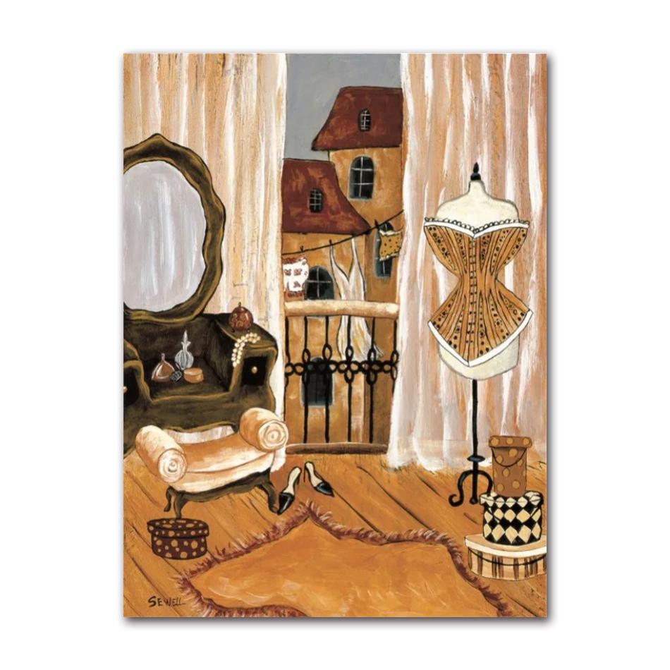 Retro Victorian Bathtub Vintage French Bathroom Tub Poster Canvas Painting Print Wall Art Picture for Bath Room Home Decor