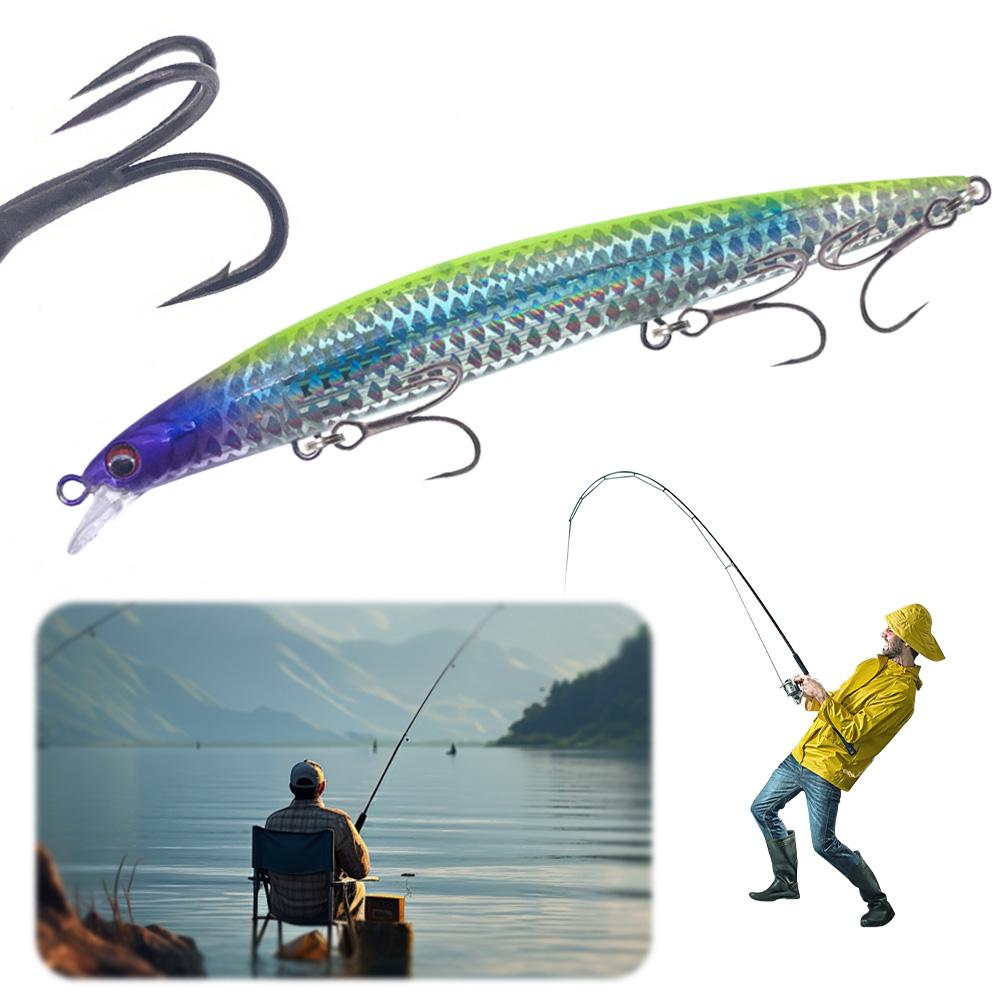 Minnow Fishing Lure 3D Eyes Artificial Bait Fishing Bait Fishing Accessory for Pike Carp Perch Trout Fishing