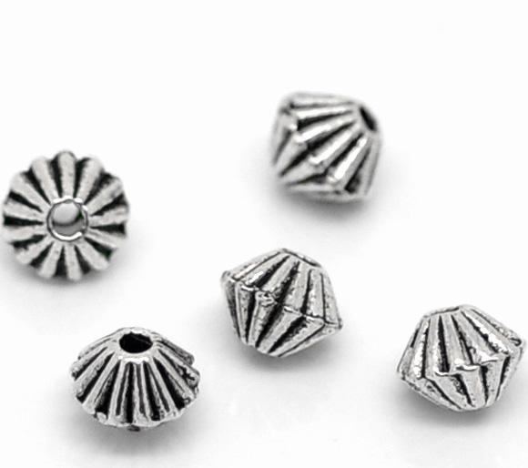 30/70/100/200pc Vintage Loose Spacer Bead Bicone Flying Saucer Dot Carved Antique Bronze Color Metal Beads DIY Necklace Jewelry
