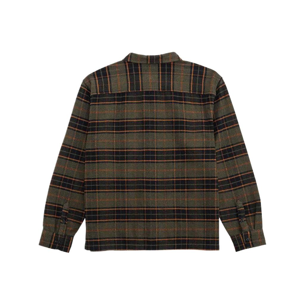 Vans Premium Flannel Long Sleeve Shirt Olive Black Orange Plaid Unisex VN000P83KF0